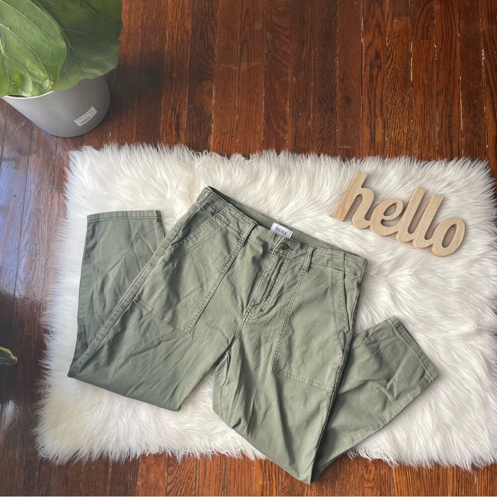 PISTOLA Olive Green Khaki Pants Cropped Straight Slim NWOT